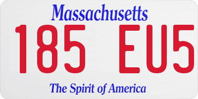 MA license plate 185EU5