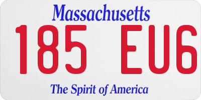 MA license plate 185EU6