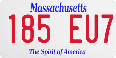 MA license plate 185EU7