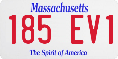 MA license plate 185EV1