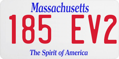 MA license plate 185EV2