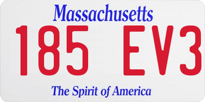 MA license plate 185EV3