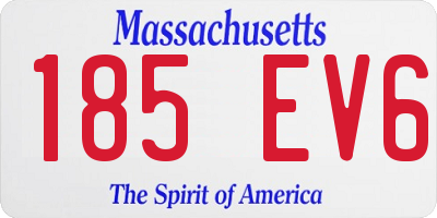 MA license plate 185EV6