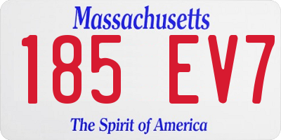 MA license plate 185EV7