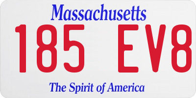 MA license plate 185EV8