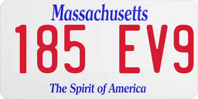 MA license plate 185EV9
