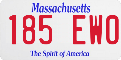MA license plate 185EW0