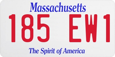 MA license plate 185EW1