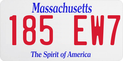 MA license plate 185EW7