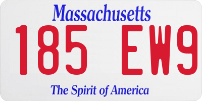 MA license plate 185EW9