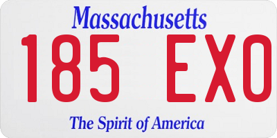 MA license plate 185EX0