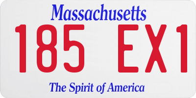 MA license plate 185EX1