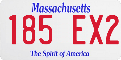 MA license plate 185EX2