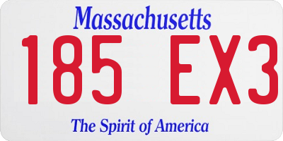 MA license plate 185EX3