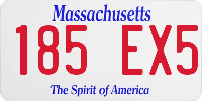 MA license plate 185EX5