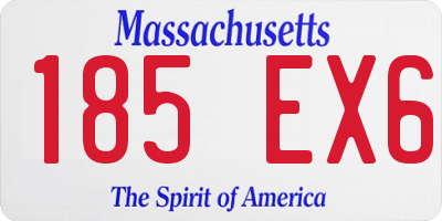 MA license plate 185EX6