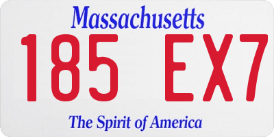 MA license plate 185EX7