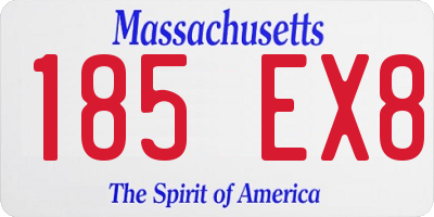 MA license plate 185EX8