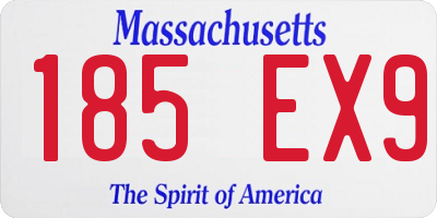 MA license plate 185EX9