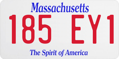 MA license plate 185EY1