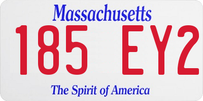 MA license plate 185EY2