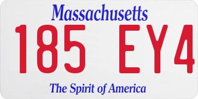 MA license plate 185EY4