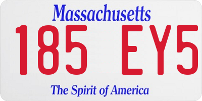 MA license plate 185EY5