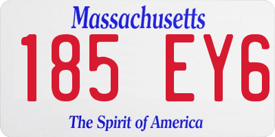 MA license plate 185EY6