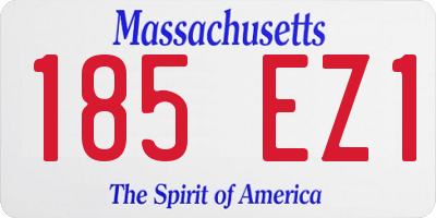 MA license plate 185EZ1