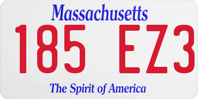 MA license plate 185EZ3
