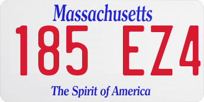 MA license plate 185EZ4