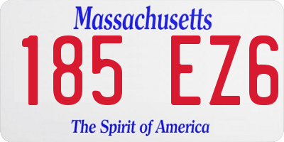 MA license plate 185EZ6