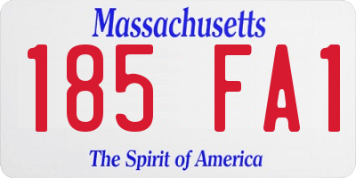 MA license plate 185FA1