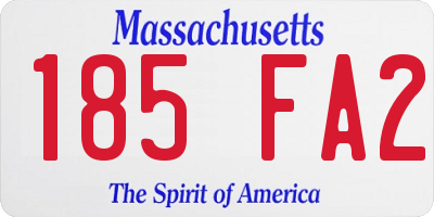 MA license plate 185FA2