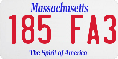 MA license plate 185FA3