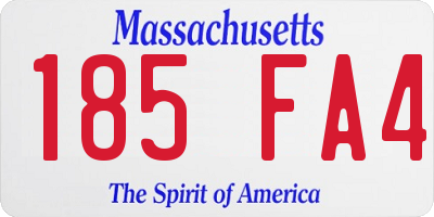 MA license plate 185FA4