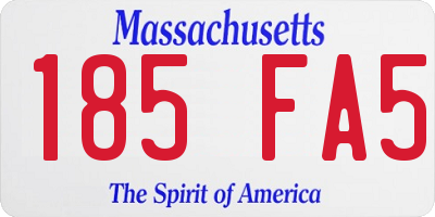 MA license plate 185FA5