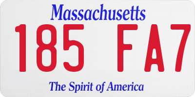 MA license plate 185FA7