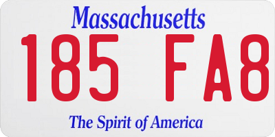 MA license plate 185FA8