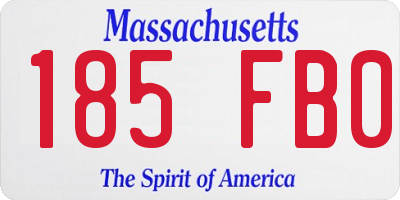 MA license plate 185FB0