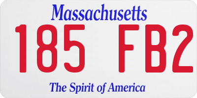 MA license plate 185FB2