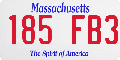 MA license plate 185FB3