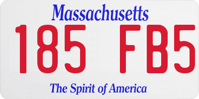 MA license plate 185FB5