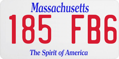 MA license plate 185FB6