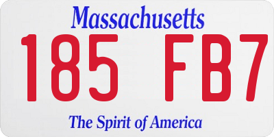 MA license plate 185FB7