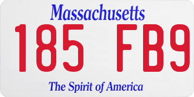 MA license plate 185FB9