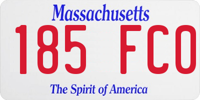 MA license plate 185FC0