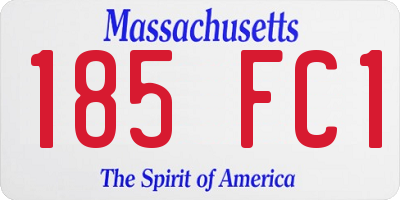 MA license plate 185FC1