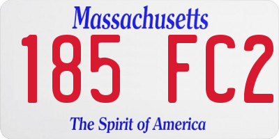 MA license plate 185FC2