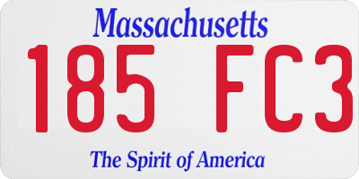 MA license plate 185FC3